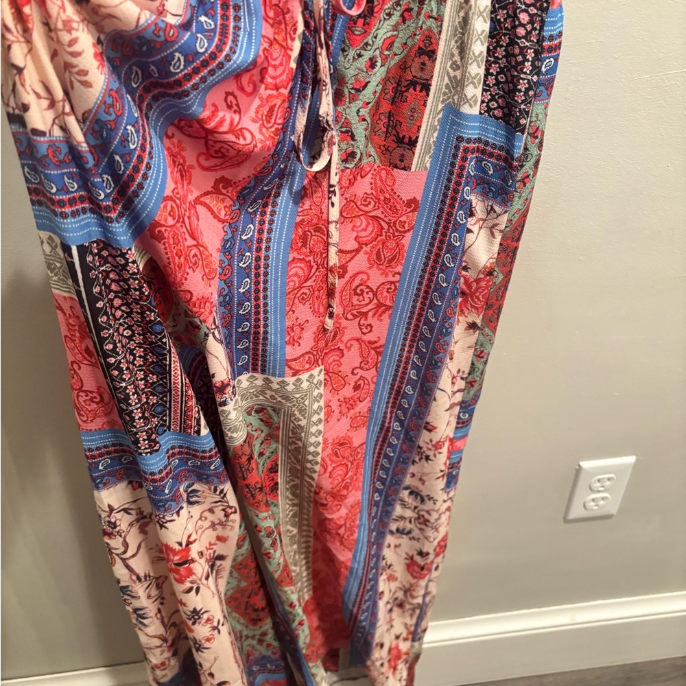 Multicolor Bohemian jumpsuit patchwork colorful b… - image 11